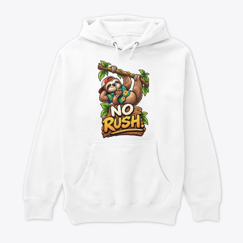 No Rush Funny Sloth T-Shirt Design 