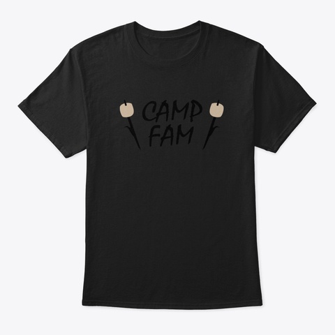 Camp Fam Family Adventure Camping Hiking Black T-Shirt Front