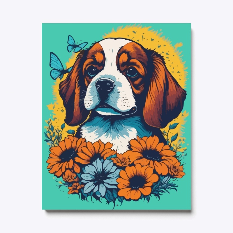 Whimsical Havanese Dog: Floral Bliss