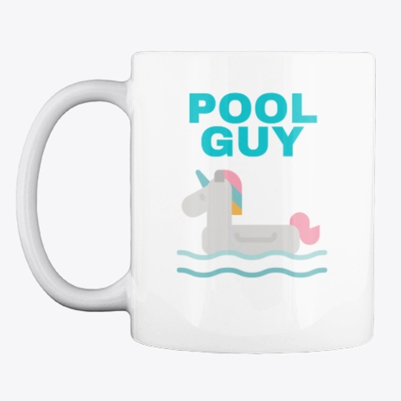Pool Guy with Inflatable Unicorn