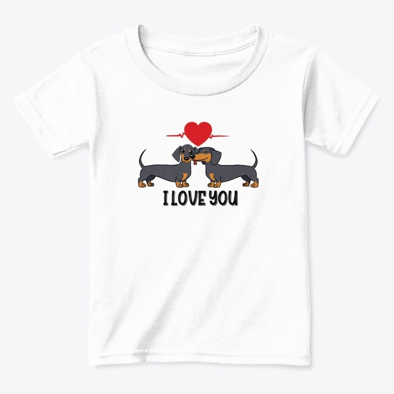 I Love You Cute Dachshund Couple