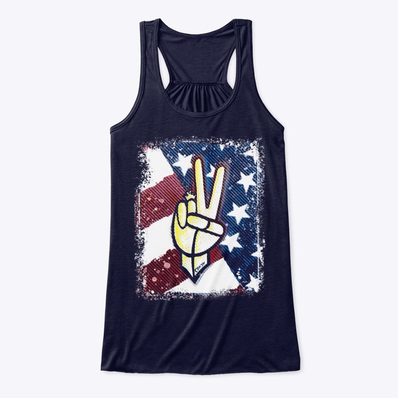 Flag Hand Peace Sign ( dark )