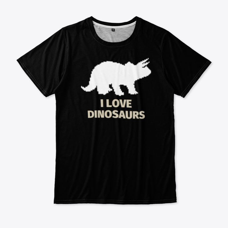 Pixel Art Dinosaur 14 Black