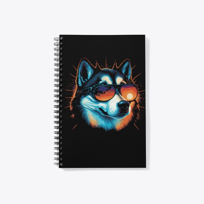 jackofallarts husky with sunglasses