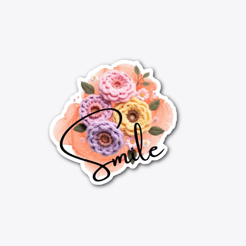 Smile Floral Crochet Flowers Art