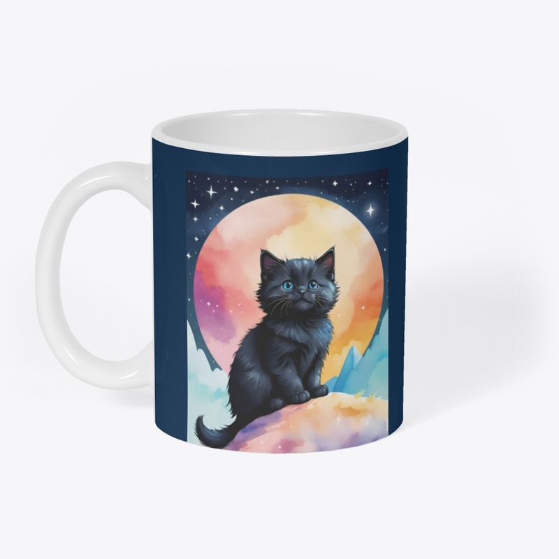 Cat and night stars