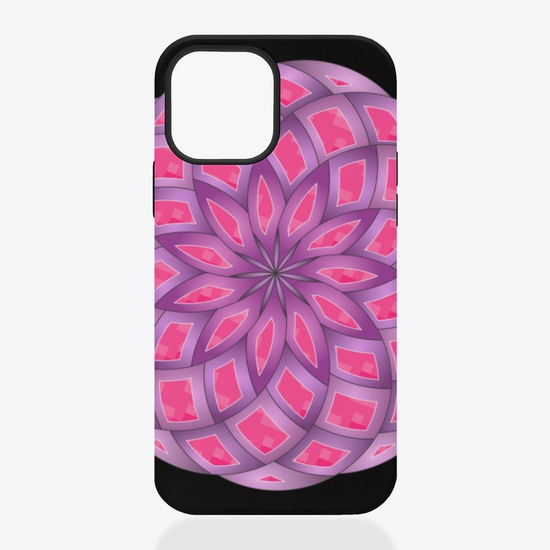 Pink and purple flower design.