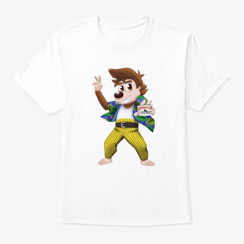 Ace Gorillie White Camiseta Front