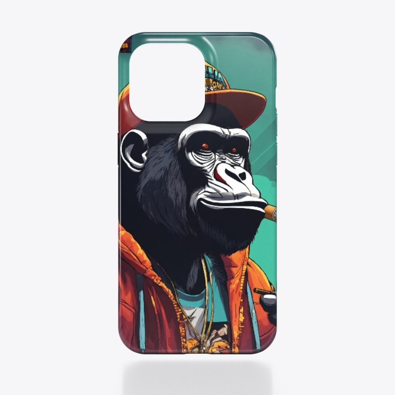 A gorilla smoking a cigar