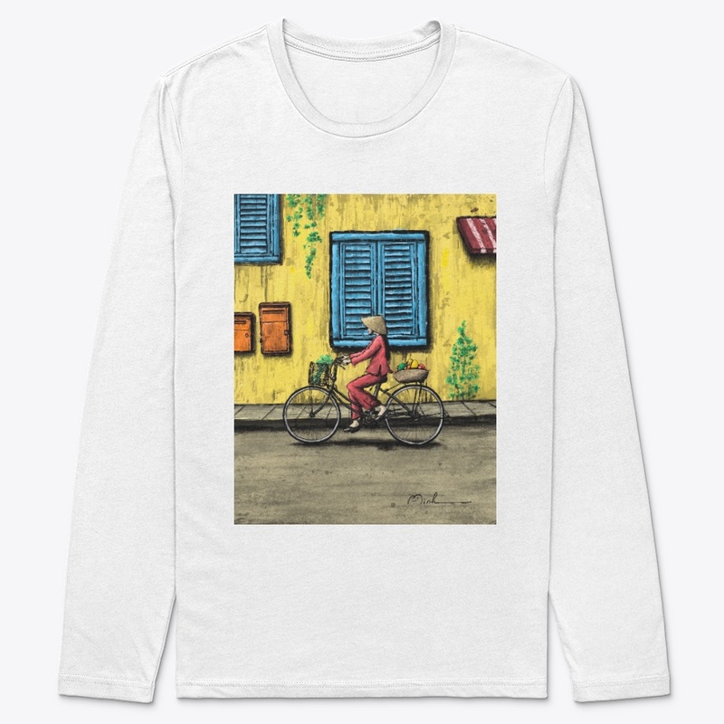 Bicycle girl art print