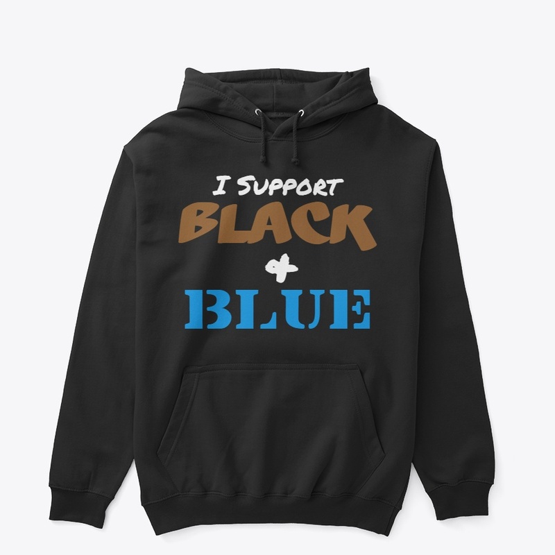 Support Black + Blue Hoodie 