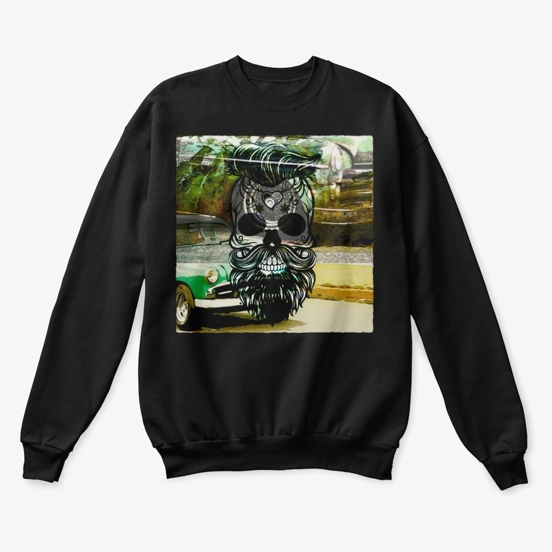 hipster calavera car