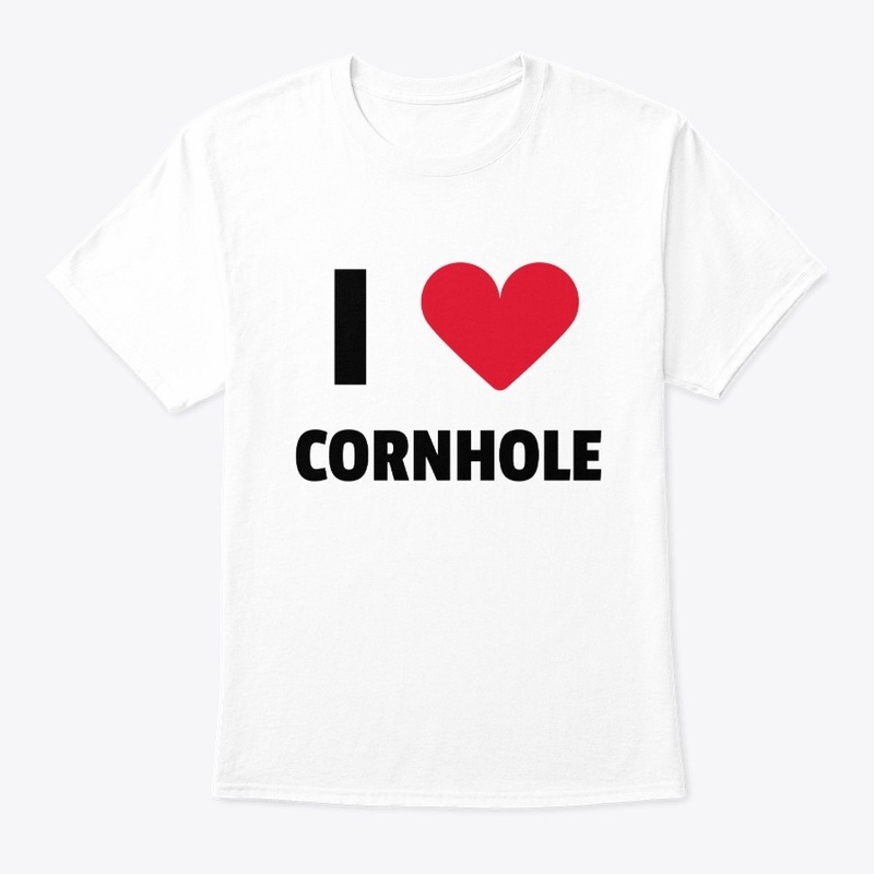 I LOVE CORNHOLE LINE (BLACK WRITING)