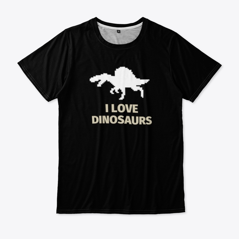 Pixel Art Dinosaur 1 Black