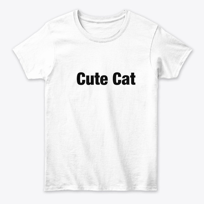 T Shirt with Cute Cat text logo