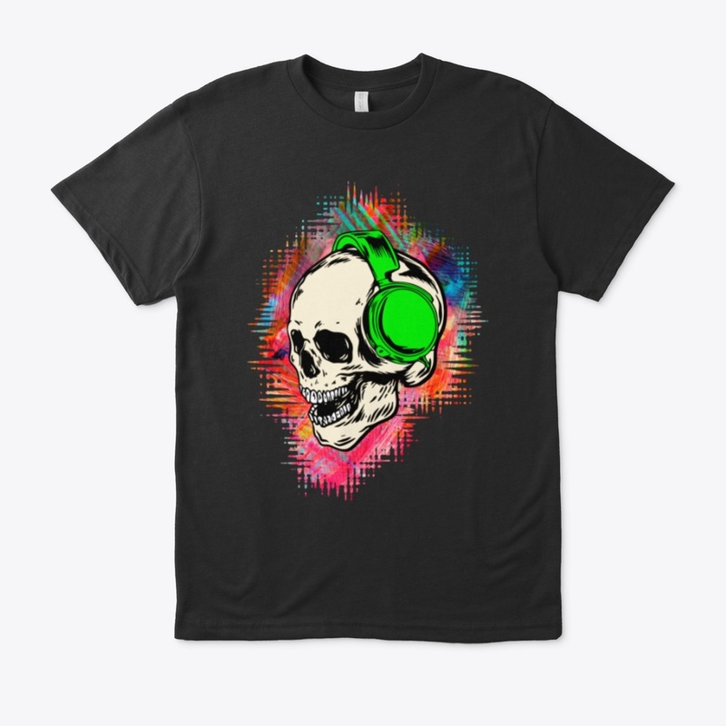 Skull listening music