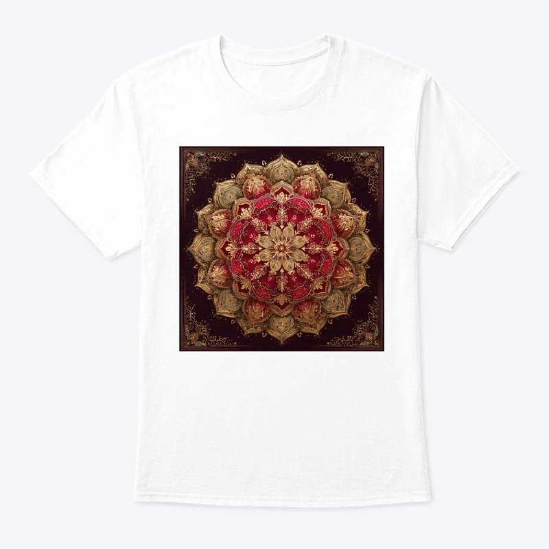 Red Gold Mandala Vintage Design