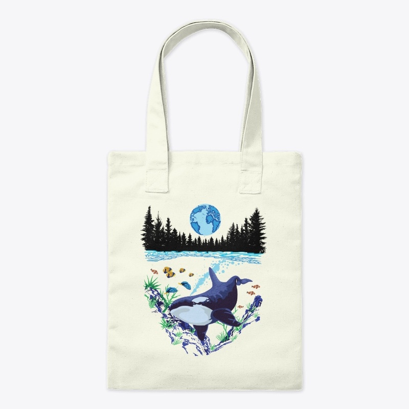 Dark Night Deep Blue Sea Dolphin
