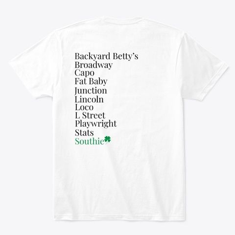 Tshirt Fundraiser For Southie Bartenders White Camiseta Back