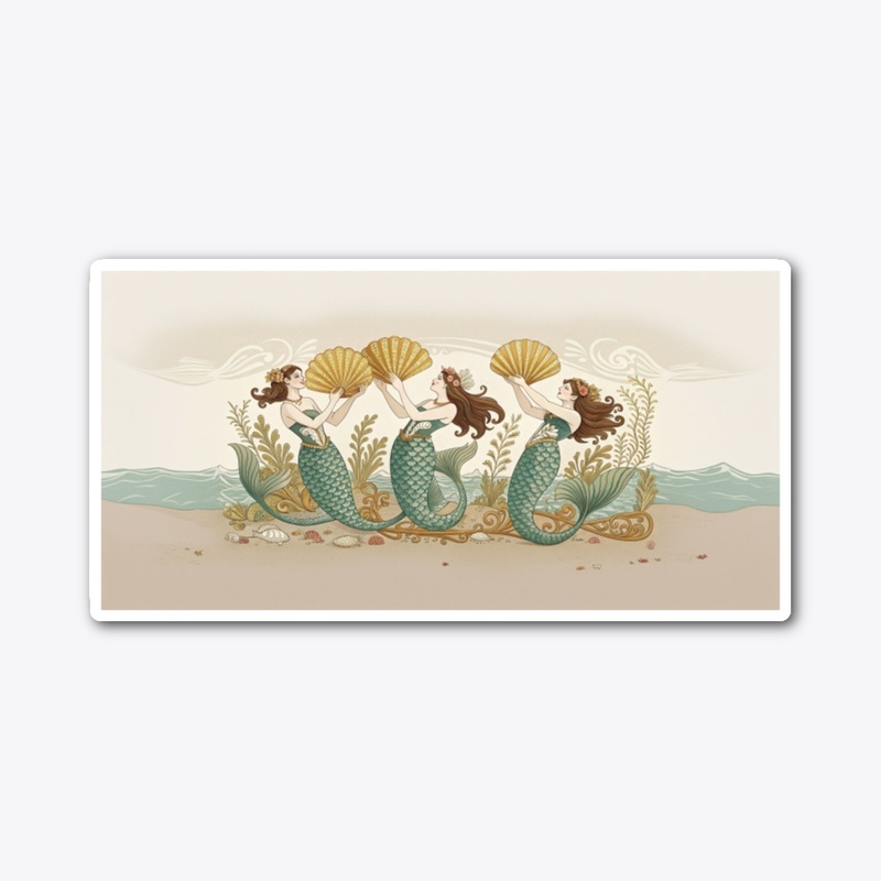 Three Sirens with Golden Shells