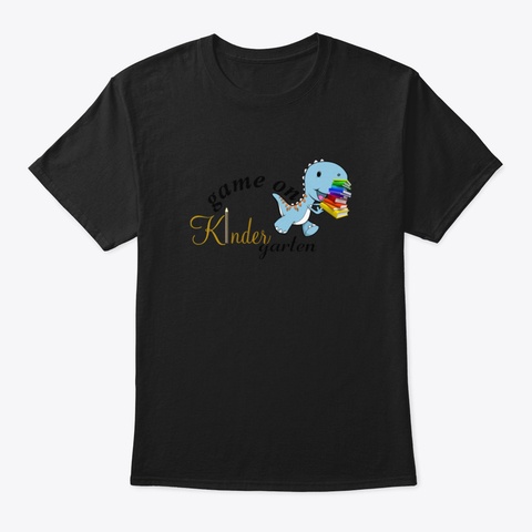 Kindergarten Shirt, Back To School Dinos Black T-Shirt Front