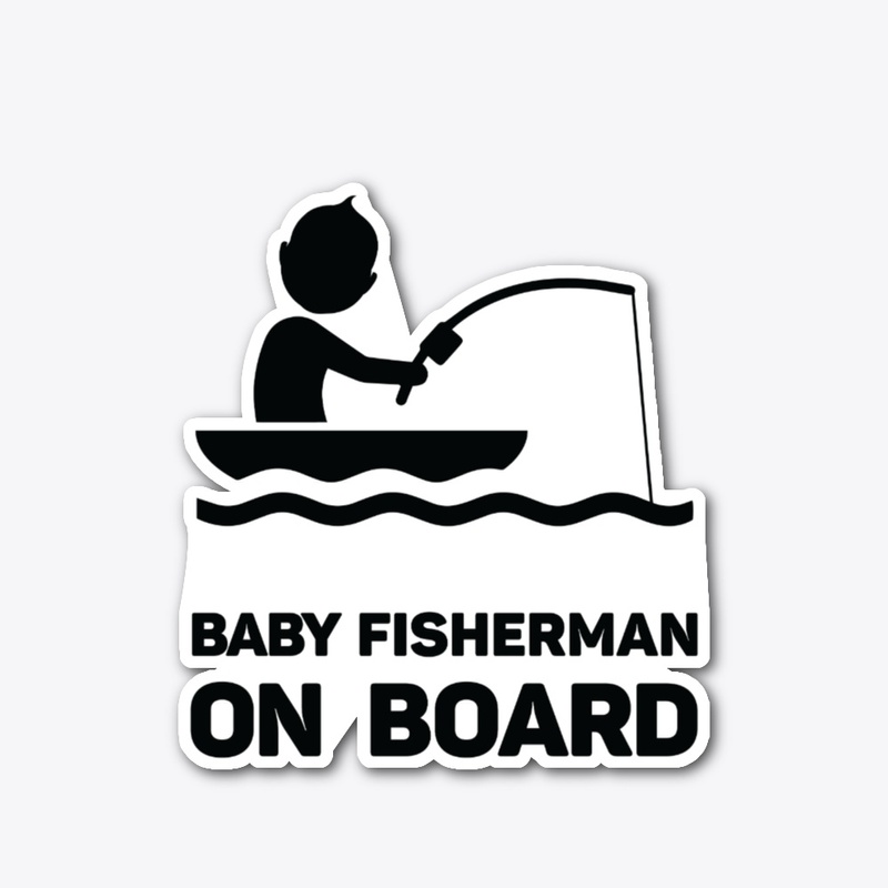CAR STICKER - BABY FISHERMAN ON BOARD