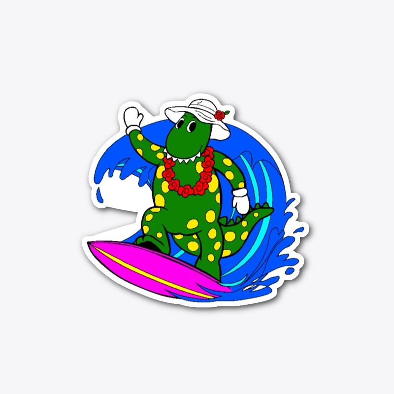 Dorothy the Dinosaur Surfing