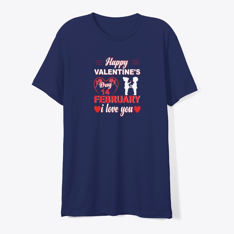 Happy Valentines Day 14 February New Tee