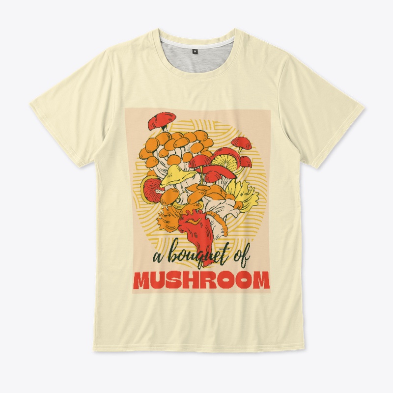A bouquet of mushroom round background