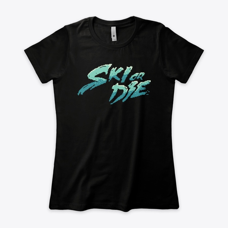 Ice Sunset Ski or die Pixel art Logo