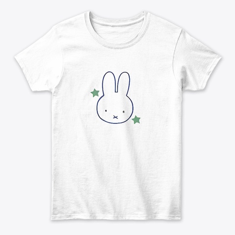 Cute Miffy Bunny  White T-Shirt Front
