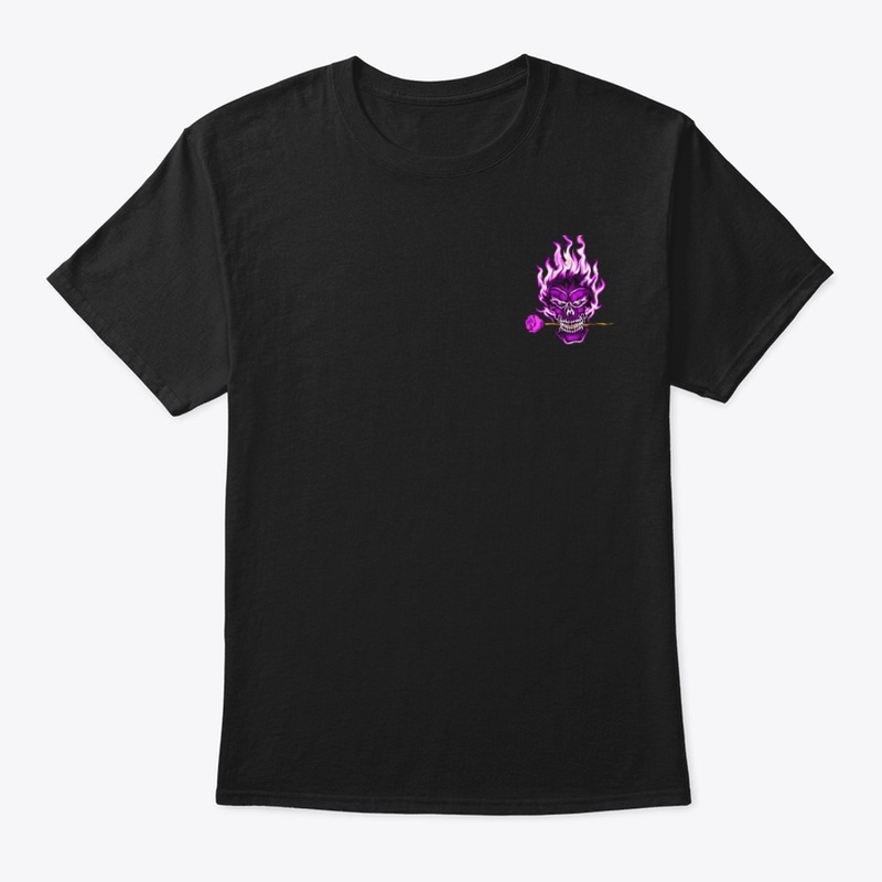 "Black Flaming Skull Tee" 