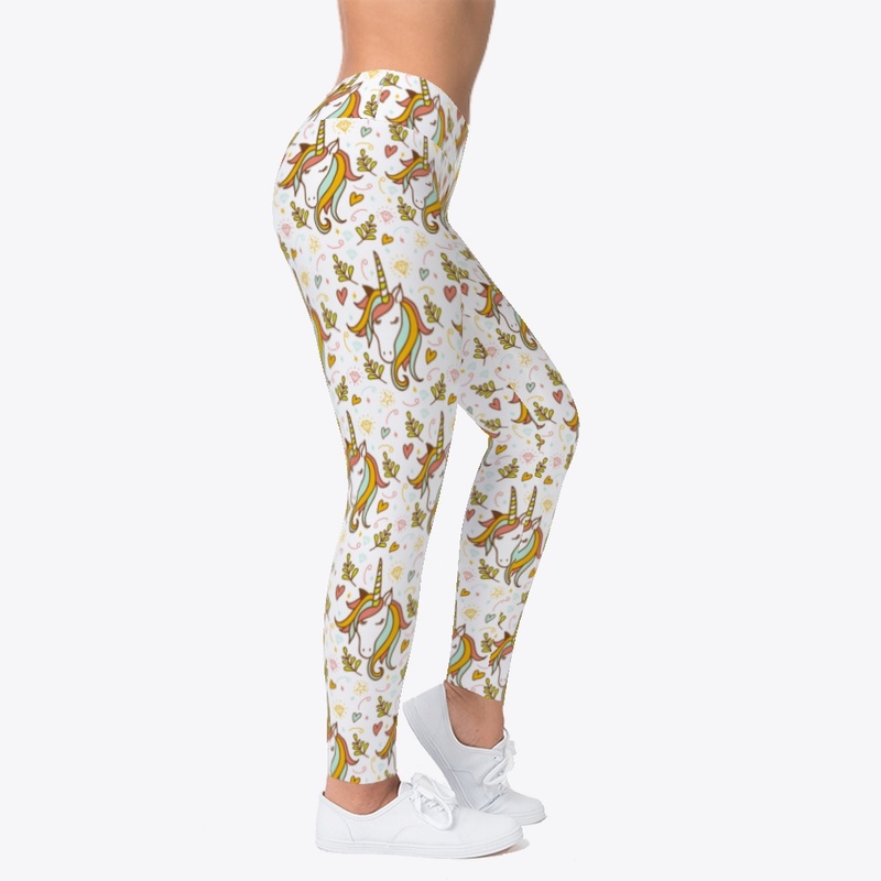 Unicorn Doodle Pattern Leggings