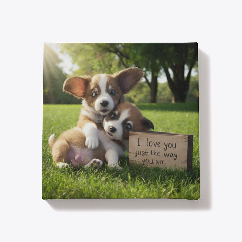 Adorable Puppy Canvas - I Love You