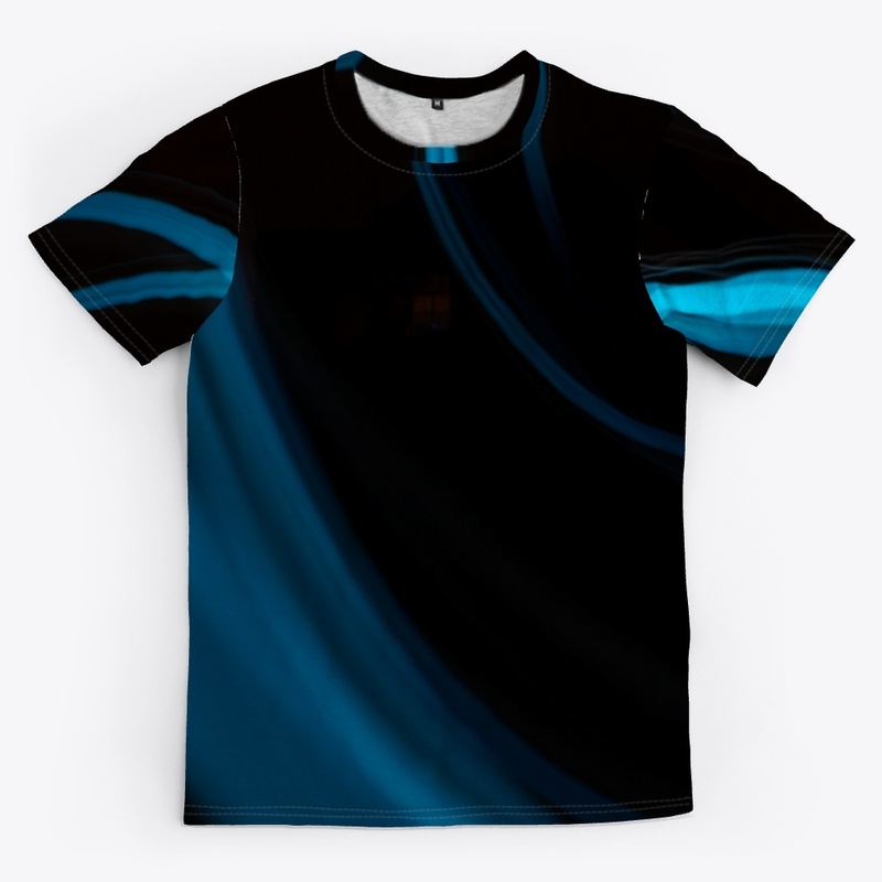 Black and Blue Swirl Abstract