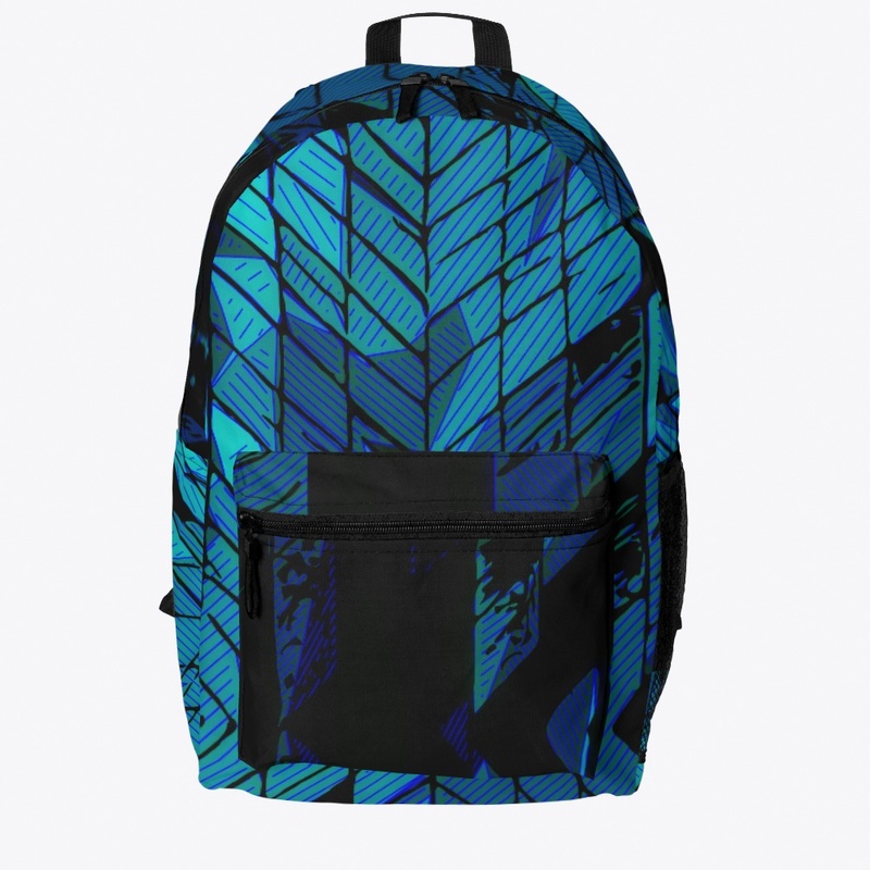 Turquoise Black Striped Pattern  
