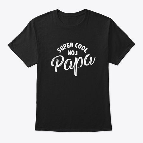 Super Cool Papa, Fishing Papa Black T-Shirt Front