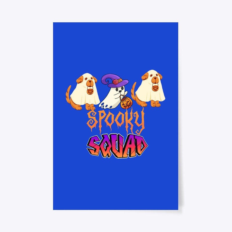 Halloween Ghost Dog Spooky Squad Tshirt
