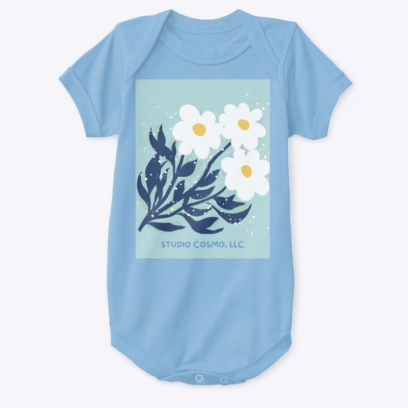 Snow Flakes Flowers Baby Onesie