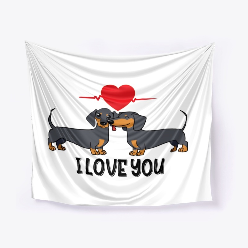 I Love You Cute Dachshund Couple