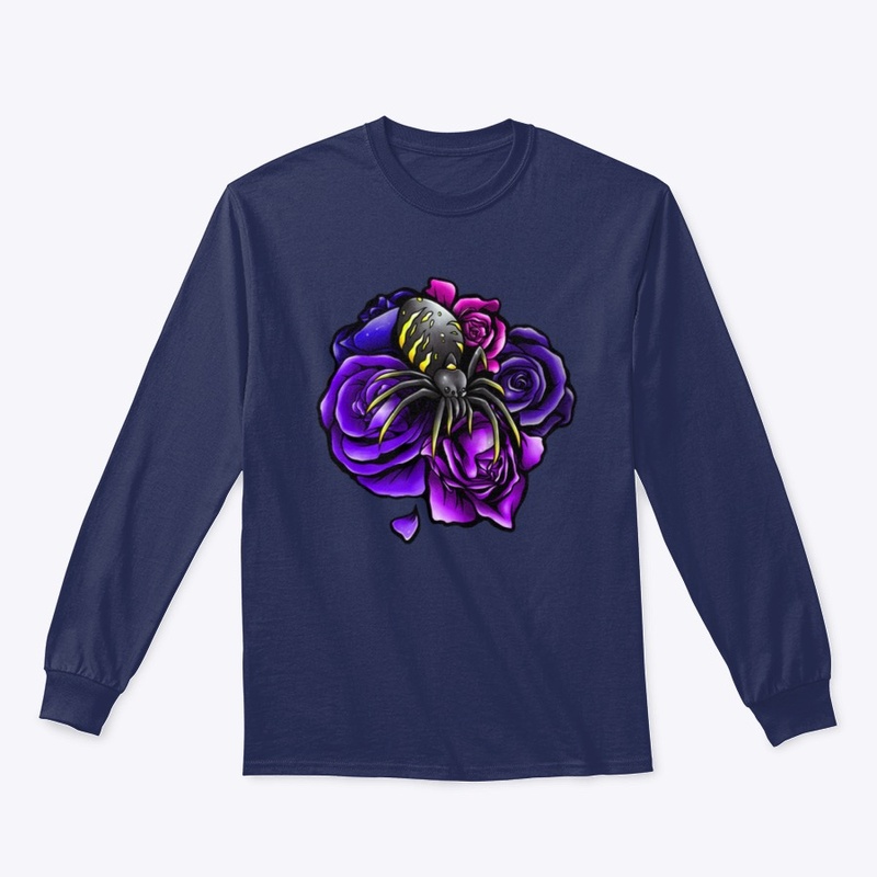 Spider on Purple Roses
