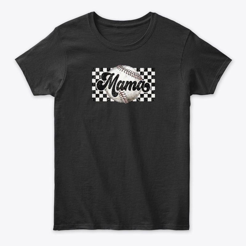 Checkered Baseball Mama