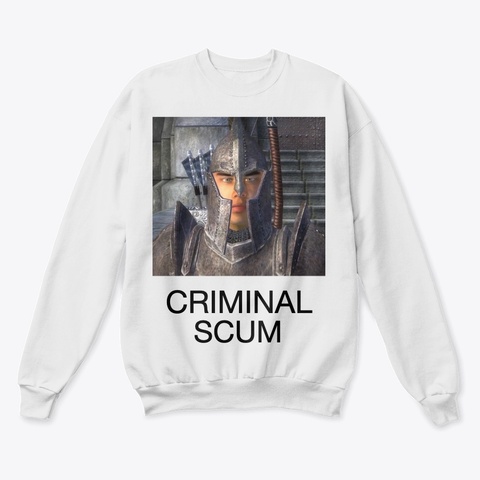 Oblivion Imperial Guard Criminal Scum White  T-Shirt Front