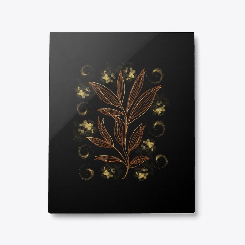 Maroon and gold art