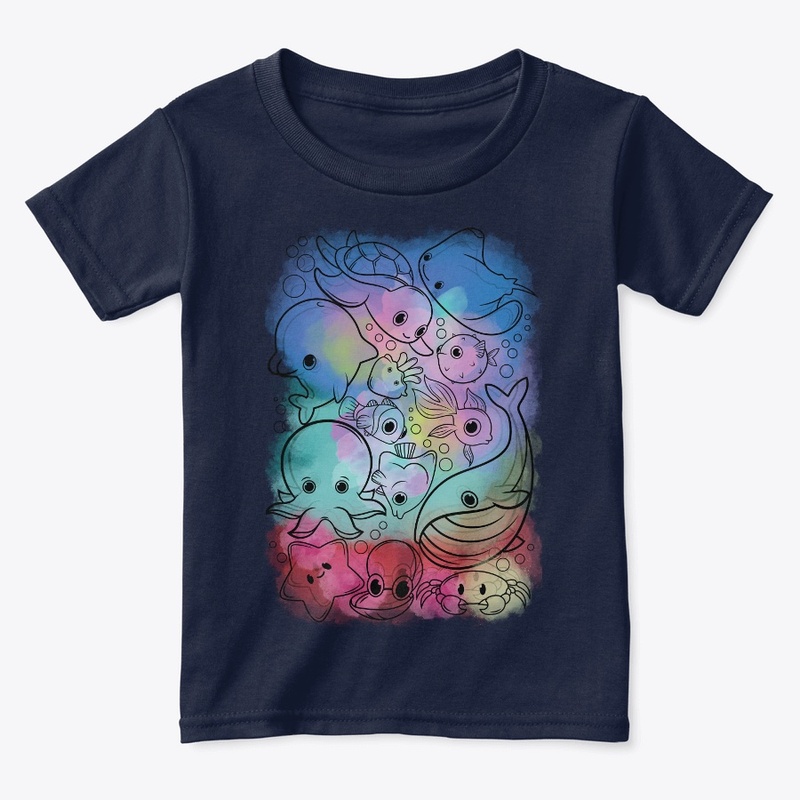Underwater, Cute Sea animals t-shirt