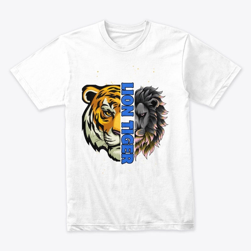 Lion Tiger Colorful White T-shirt Design