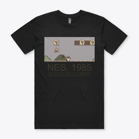 Mario 1985 Black Camiseta Front
