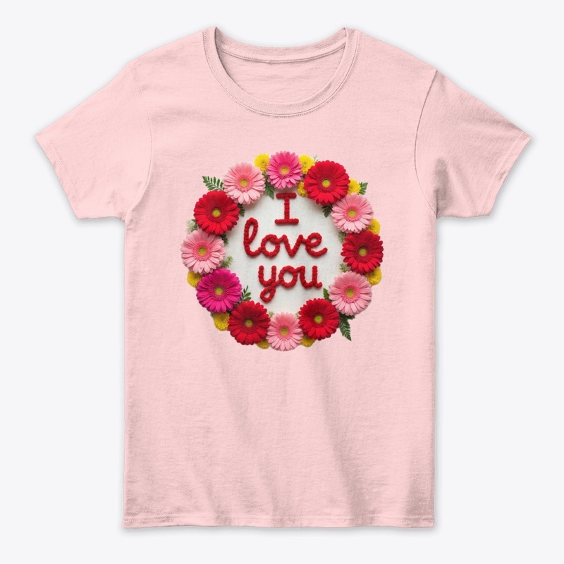 I Love You Floral Circle Tee 💖