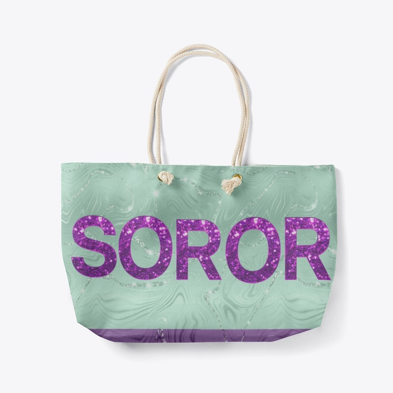 Green and Purple Swirl Sorority Bag