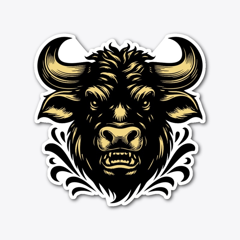 Bold Angry Cow Illustration